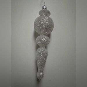 Handblown Glass Ornaments Glitter Swirl Finial (NWT)